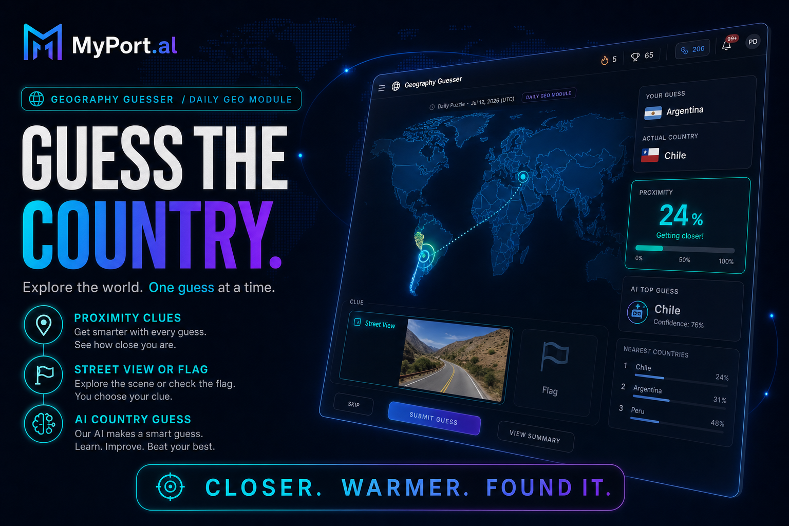 Geography Guesser: Daily Country Puzzles With Proximity Clues
