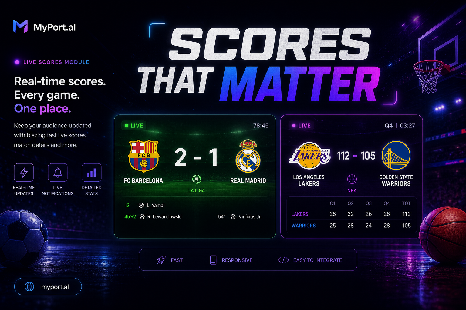 Sports Scoreboard Module: Live Scores for the Teams You Follow