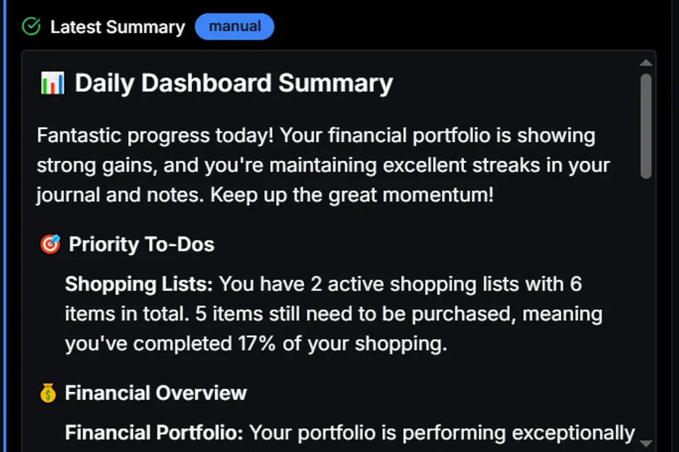 Daily AI Summary dashboard preview