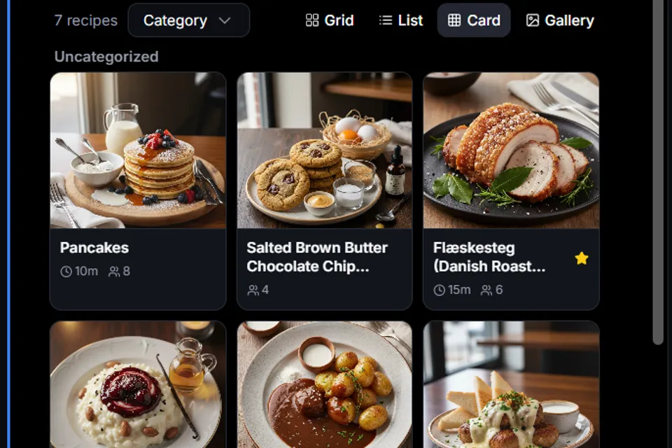 Recipes preview
