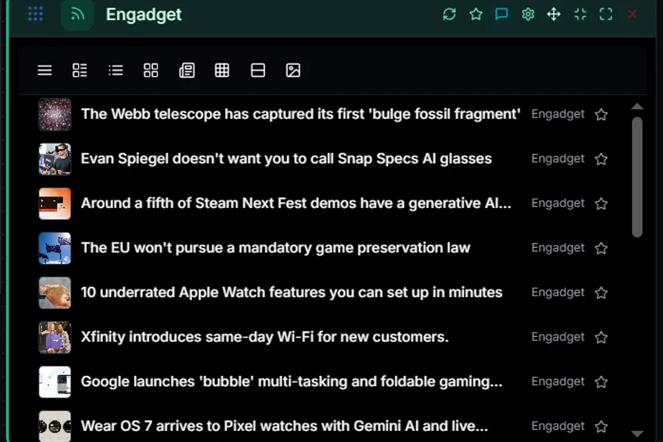 RSS Reader preview