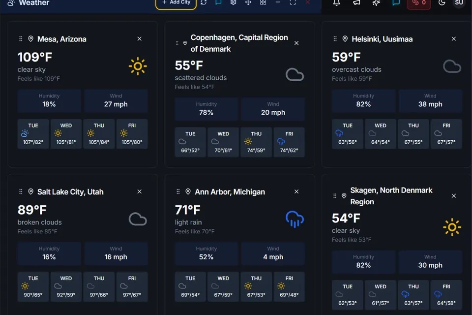 Weather preview